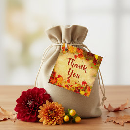 Hartelijk dank voor de herfst op de achtergrond va bedankjes labels