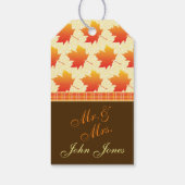 Hartelijk dank voor de herfst van Maple Leaves Wed Cadeaulabel (Achterkant)