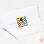 Hartelijk dank voor de Holografische regenboog van Vierkante Sticker (Envelop)
