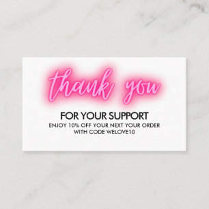 Hartelijk dank voor de Hot Pink Neon Instagram Kor Visitekaartje