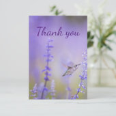 Hartelijk dank voor de hummingbird Lavender Flower Bedankkaart (Staand voorkant)