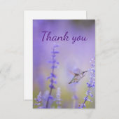 Hartelijk dank voor de hummingbird Lavender Flower Bedankkaart (Voorkant / Achterkant)