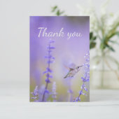 Hartelijk dank voor de hummingbird Lavender Flower Bedankkaart (Staand voorkant)
