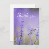 Hartelijk dank voor de hummingbird Lavender Flower Bedankkaart (Voorkant / Achterkant)