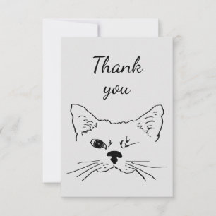 Hartelijk dank voor de Humor van Cat Kitten Animal Bedankkaart