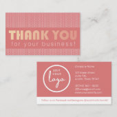 Hartelijk dank voor de Kaart Bedrijfsomgeving (Voorkant / Achterkant)