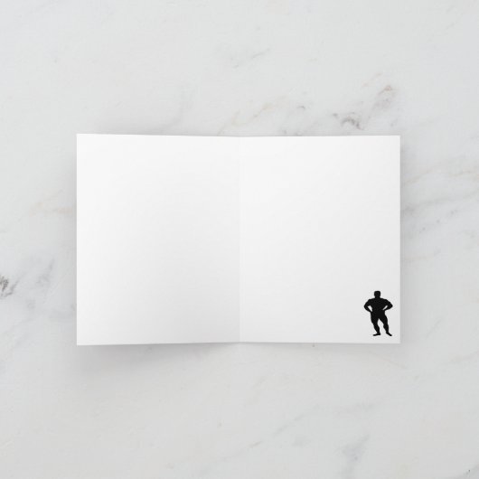 Hartelijk dank voor de kaart Bodybuilder Blue Stri (Binnen)