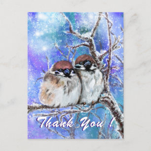 Hartelijk dank voor de kaart Couple Winter Sparrow