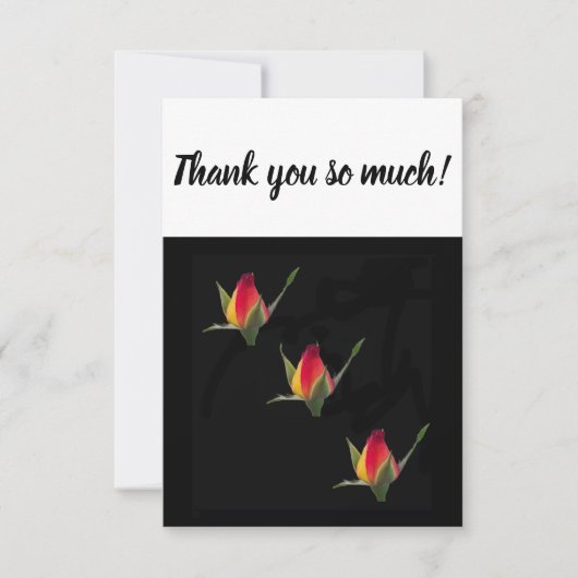 Hartelijk dank voor de kaart met rozen knoppen (Voorkant)