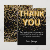 Hartelijk dank voor de kaart Modern Black Gold Gli (Voorkant / Achterkant)