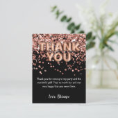 Hartelijk dank voor de kaart Modern Black Roos Gol (Staand voorkant)