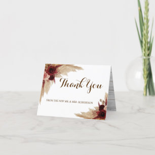 Hartelijk dank voor de kaart Pampas Grass Wedding