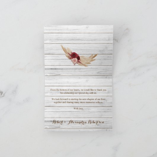 Hartelijk dank voor de kaart Pampas Grass Wedding (Binnen)