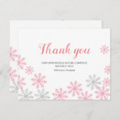 Hartelijk dank voor de kaart Roze Silver Winter Sn (Voorkant / Achterkant)