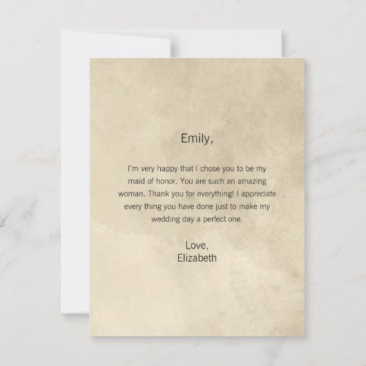 Hartelijk dank voor de Kaart van Honor Champagne P (Achterkant)