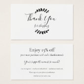 Hartelijk dank voor de Kaart Winkelkorting (Voorkant /achterkant)