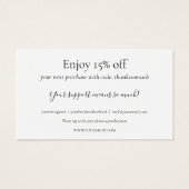 Hartelijk dank voor de Kaart Winkelkorting (Achterkant)