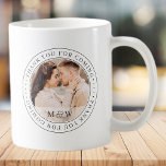 Hartelijk dank voor de klassieke korte foto van he koffiemok<br><div class="desc">Dit eenvoudige en klassieke ontwerp is samengesteld uit serif typografie en voegt een douanefoto toe. "Bedankt voor je komst",  geschreven in het serif.</div>