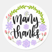 Hartelijk dank voor de klassieke ronde sticker