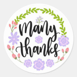 Hartelijk dank voor de klassieke ronde sticker