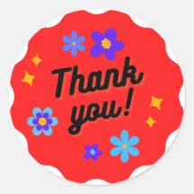 Hartelijk dank voor de klassieke ronde sticker