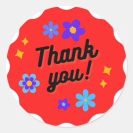 Hartelijk dank voor de klassieke ronde sticker