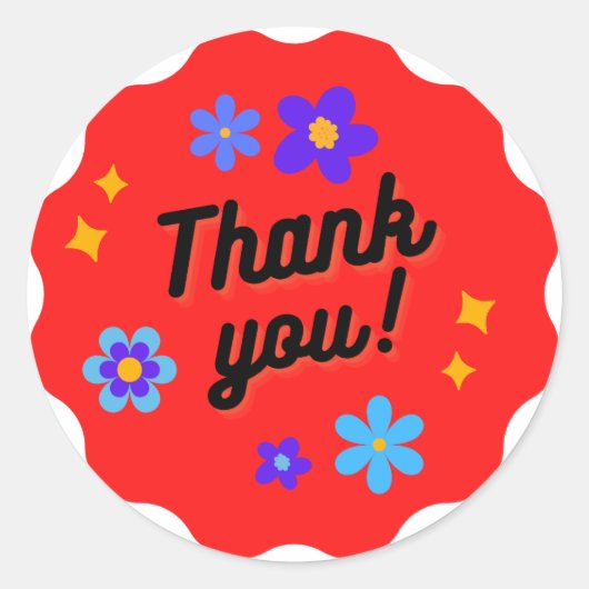 Hartelijk dank voor de klassieke ronde sticker (Voorkant)