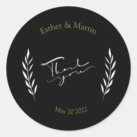 Hartelijk dank voor de klassieke ronde sticker (Voorkant)
