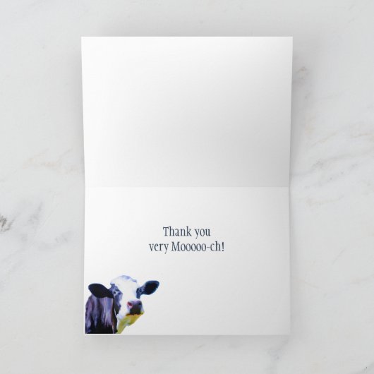 Hartelijk dank voor de Koe van Moo ch Funny Bedankkaart (Binnen)