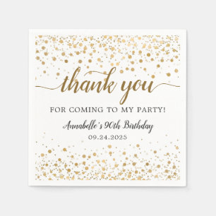 Hartelijk dank voor de komst van de gouden Confett Servet