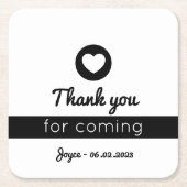 Hartelijk dank voor de komst van een minimalistisc kartonnen onderzetters (Voorkant)