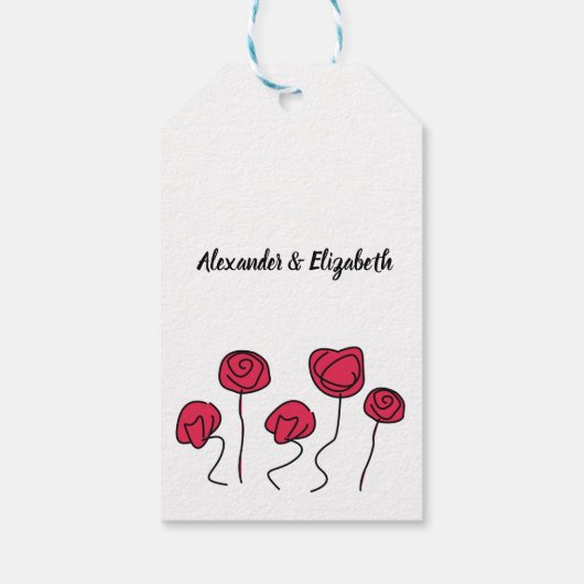 Hartelijk dank voor de komst van Wedding Favor Lov Cadeaulabel (Achterkant)