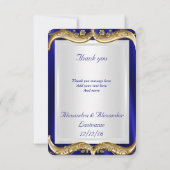 Hartelijk dank voor de koninklijke blauwe marinebr bedankkaart (Achterkant)