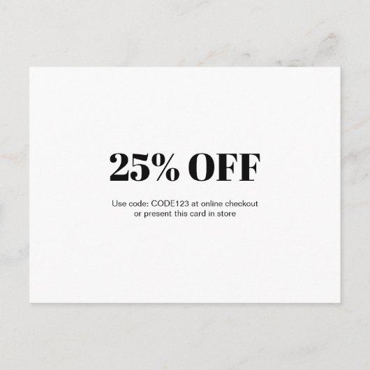 Hartelijk dank voor de korting op de klantenservic aankondigingskaart (Achterkant)