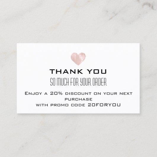 Hartelijk dank voor de korting op de verzendmachin visitekaartje (Voorkant)