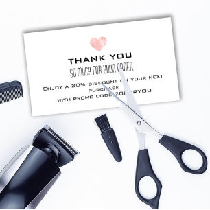 Hartelijk dank voor de korting op de verzendmachin visitekaartje