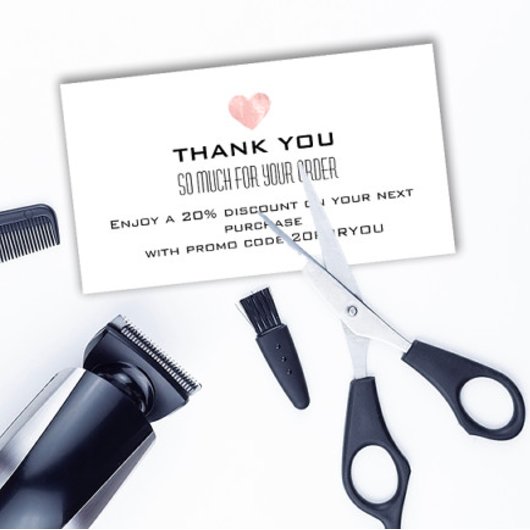 Hartelijk dank voor de korting op de verzendmachin visitekaartje