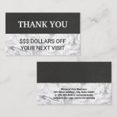 Hartelijk dank voor de korting op de zwarte Loyalt Visitekaartje (Voorkant / Achterkant)