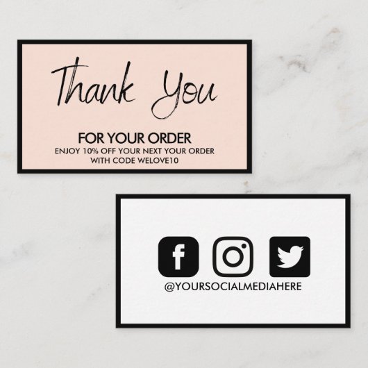 Hartelijk dank voor de korting op het moderne Tren Visitekaartje (Voorkant / Achterkant)