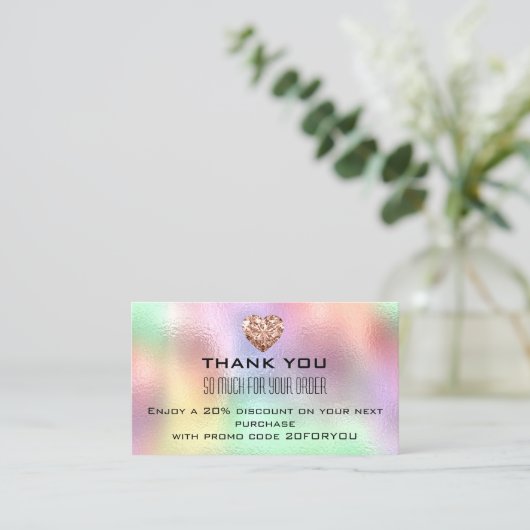 Hartelijk dank voor de Korting op het poshmark-ins Visitekaartje (Staand voorkant)