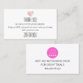 Hartelijk dank voor de korting op installatielever visitekaartje (Voorkant / Achterkant)