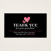 Hartelijk dank voor de korting op je winkelwagentj visitekaartje (Voorkant)