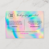 Hartelijk dank voor de korting op uw bestelling vo visitekaartje (Voorkant)