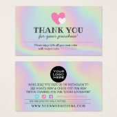 Hartelijk dank voor de Kute Hearts Discount Card. Visitekaartje (Voorkant /achterkant)