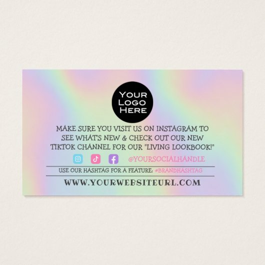 Hartelijk dank voor de Kute Hearts Discount Card. Visitekaartje (Achterkant)