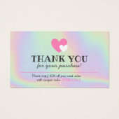 Hartelijk dank voor de Kute Hearts Discount Card. Visitekaartje (Voorkant)