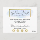 Hartelijk dank voor de lichtblauwe Waterverf en de Briefkaart (Achterkant)