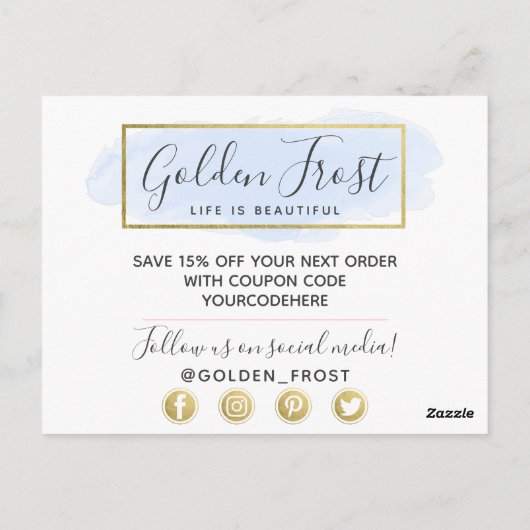 Hartelijk dank voor de lichtblauwe Waterverf en de Briefkaart (Achterkant)