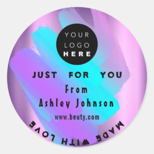 Hartelijk dank voor de Logo Holograaf met liefdesb Ronde Sticker