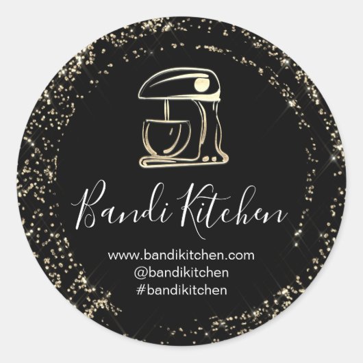 Hartelijk dank voor de Logo Kitchen die Chef Baker Ronde Sticker (Voorkant)